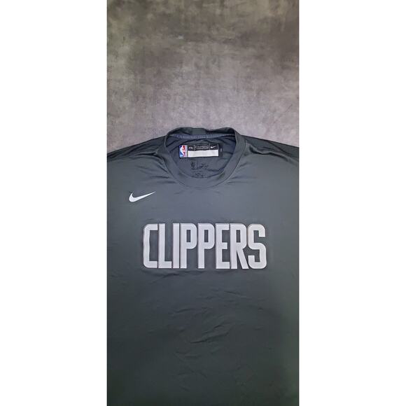 Nike Los Angeles Clippers Sz 2XL-T Shirt Gray Warm Up NBA Player Issued Men C27 - Picture 4 of 9